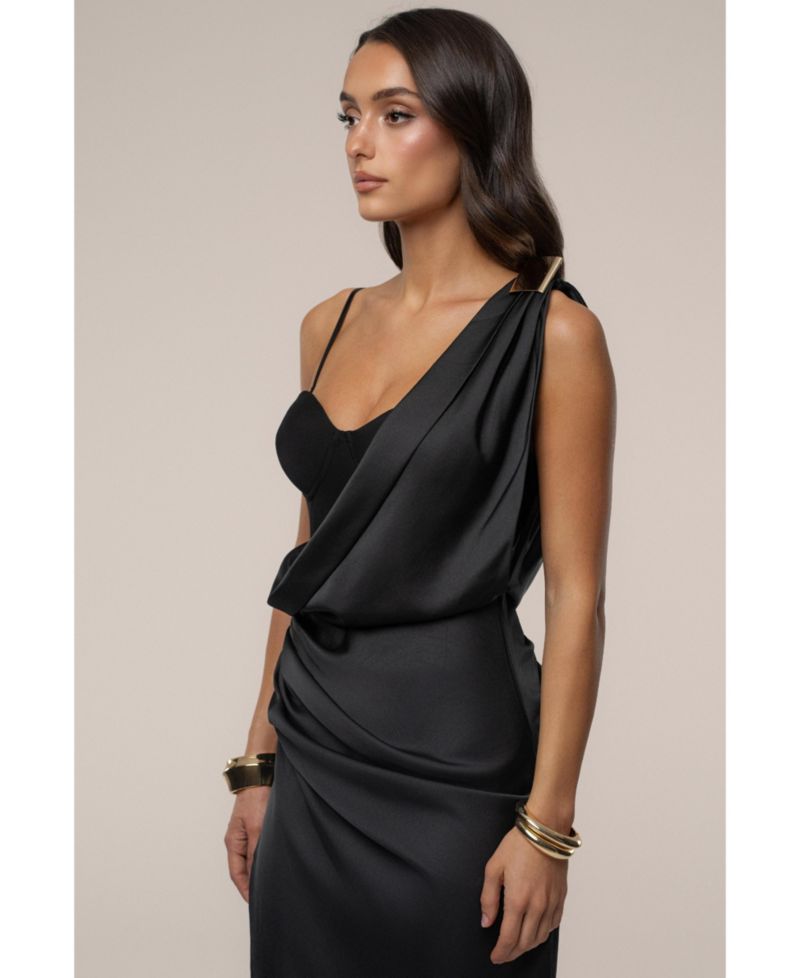 Women's Draped Radiance Maxi Dress