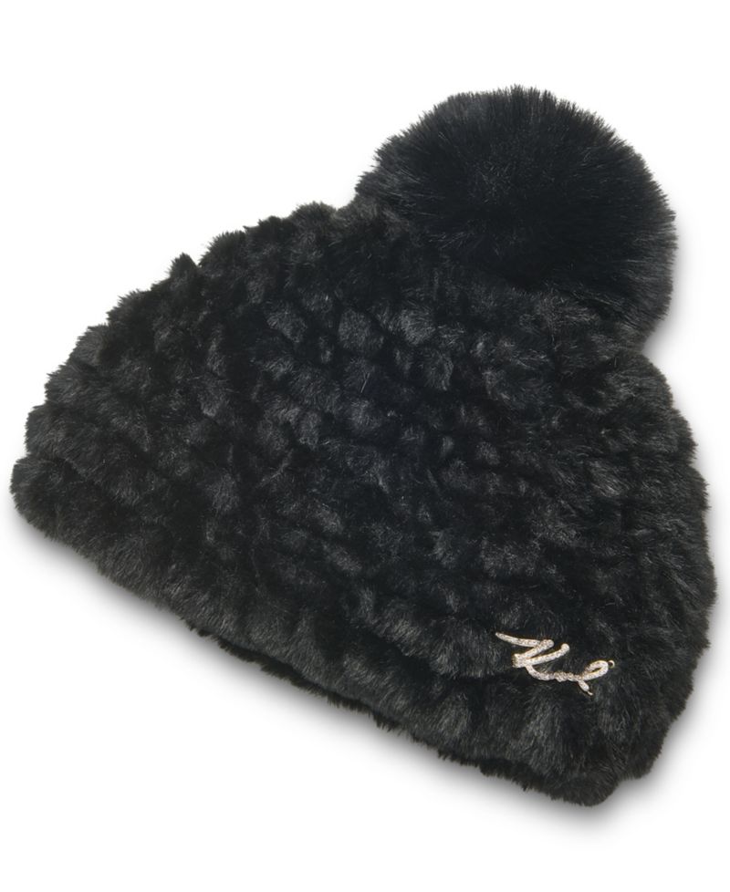 Faux-Fur Pom Logo Hardware Hat