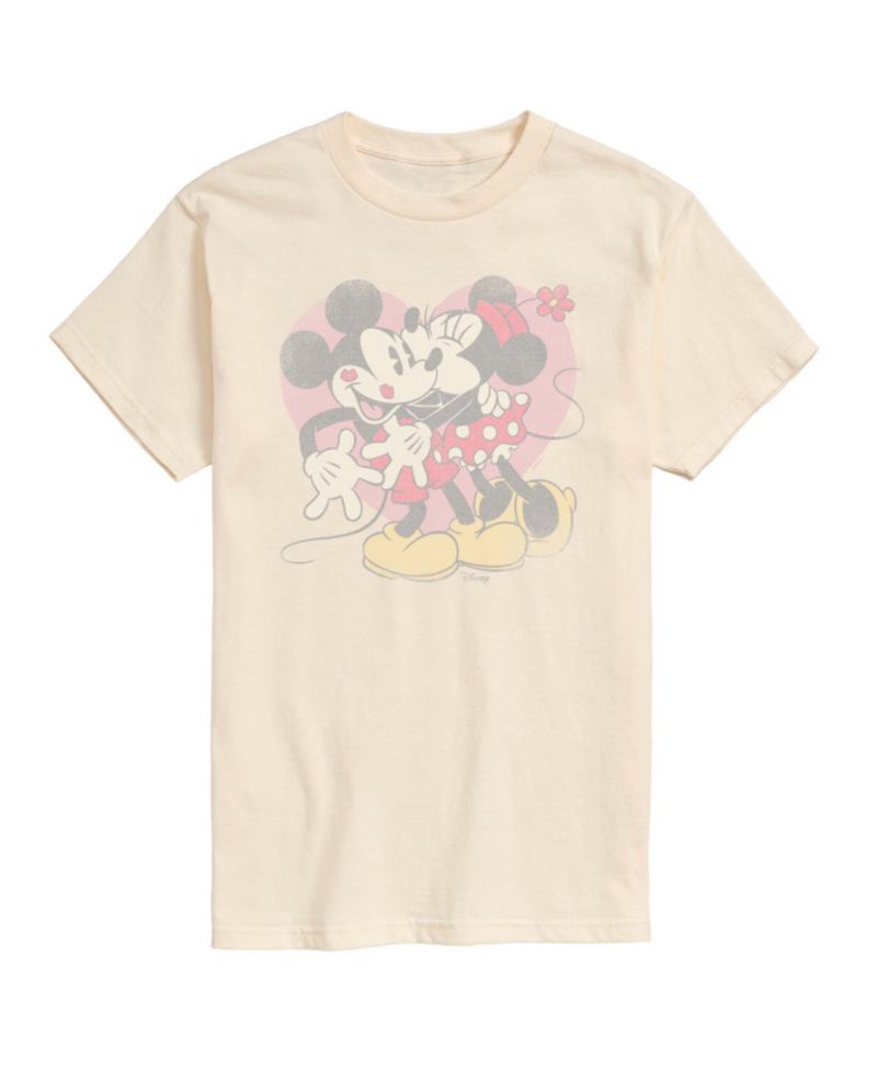 Men's Disney Mickey & Minnie Kiss Printed Short-Sleeve Graphic T-Shirt