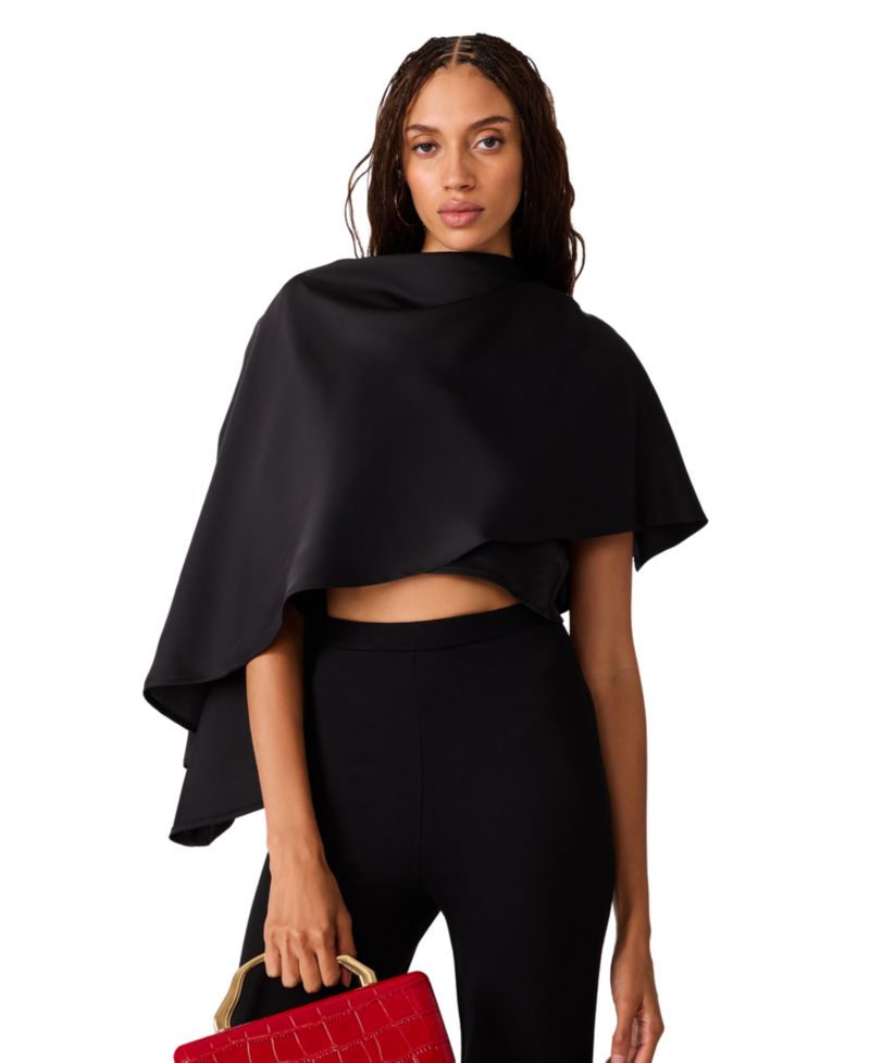 Women's Valery Asymmetrical Mock-Neck Satin Blouse