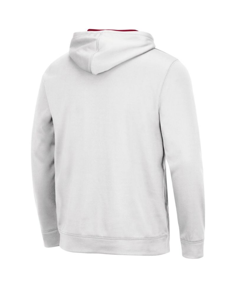 Men's White Oklahoma Sooners Slash Stack 2.0 Pullover Hoodie