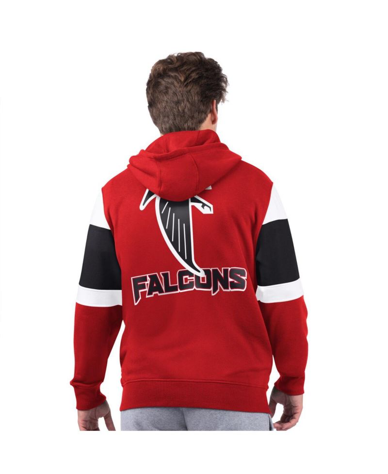 Men's Red Atlanta Falcons Extreme Vintage Logo Full-Zip Hoodie