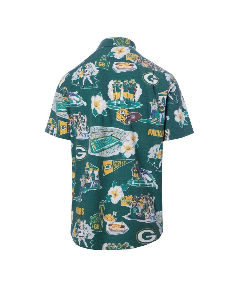 Men's Green Green Bay Packers Scenic Button-Down Shirt