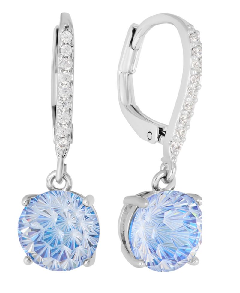 Sterling Silver Starlight Cubic Zirconia Leverback Earrings