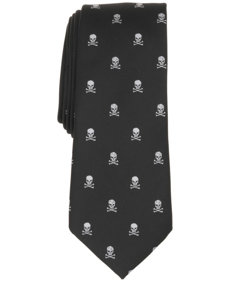 Men's Cross-Bone Solid Skinny Tie