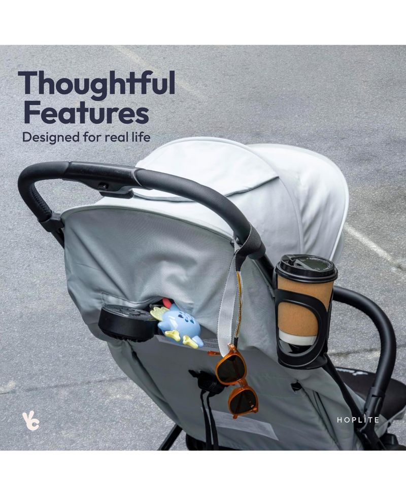 HopLite Ultralight Compact Lightweight Baby Stroller For Airplane - Travel Stroller for Newborn from Birth to 55 lbs, Jet Black