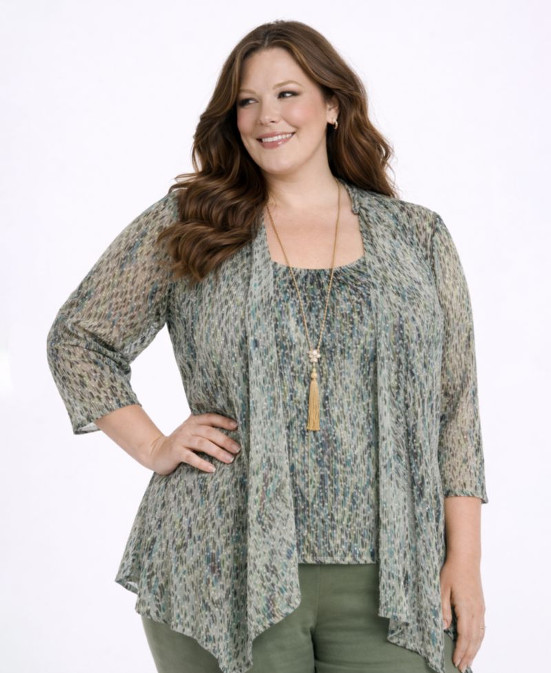Plus Size Tank Top, Jacket, and Pants, 3-Piece Set