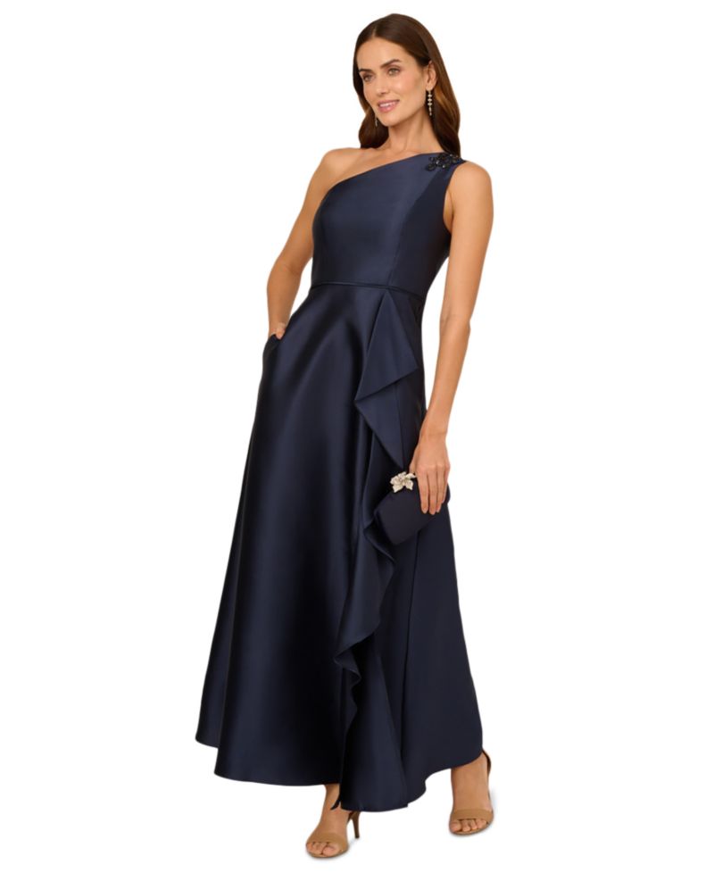 Women's Embellished One-Shoulder Gown