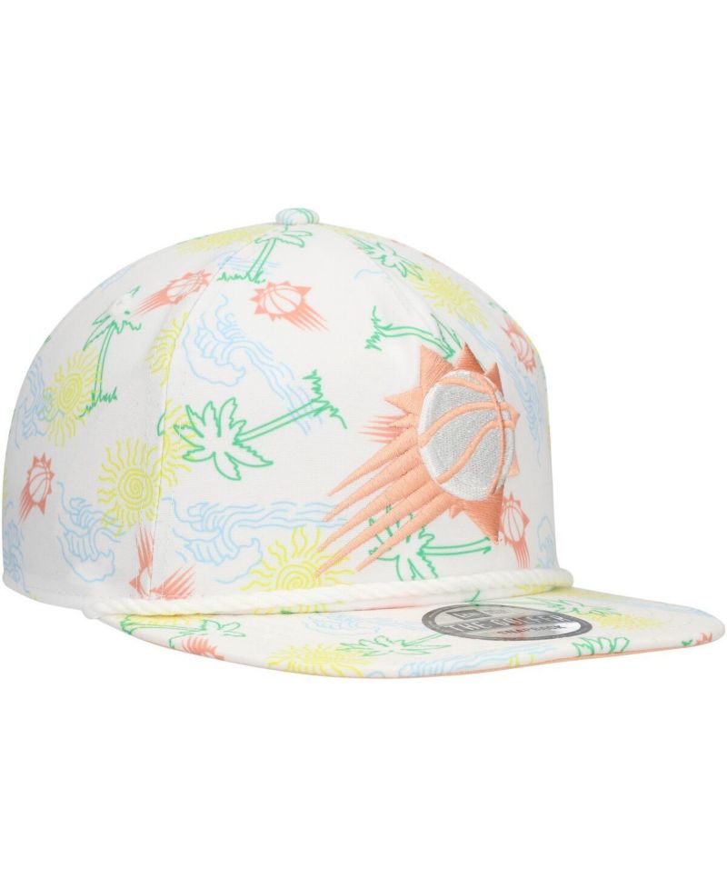 Men's White Phoenix Suns Palm Trees and Waves Golfer Adjustable Hat