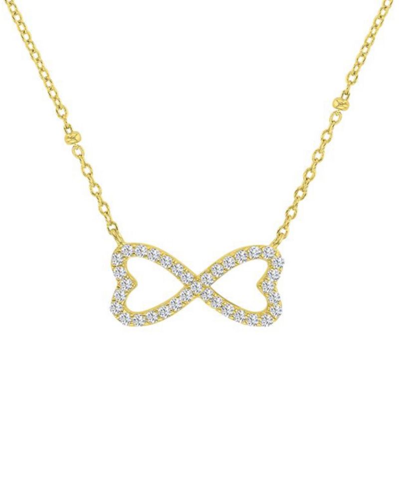14k Gold-Plated Heart Infinity Bead Necklace