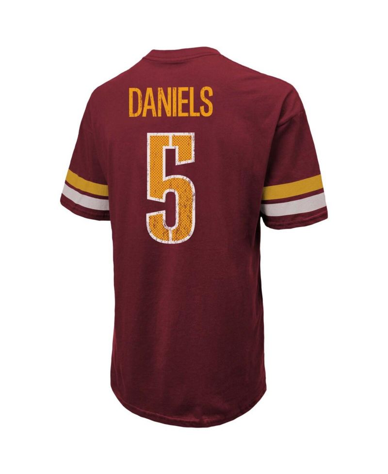 Men's Jayden Daniels Burgundy Washington Commanders Name & Number Oversize Fit T-Shirt