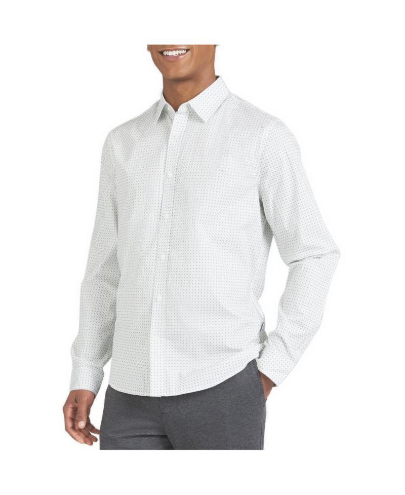 Men's Stratford Stretch Regular-Fit Long-Sleeve Printed Shirt