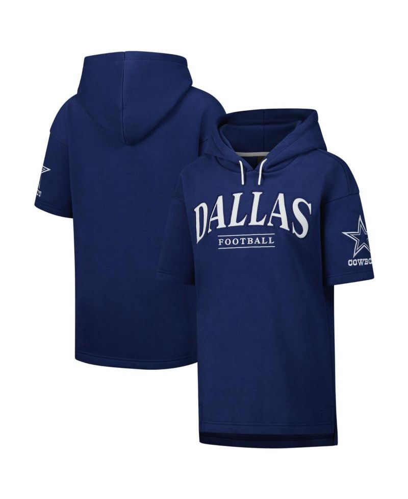 Men's and Women's Navy Dallas Cowboys Elements Ready Short Sleeve Pullover Hoodie