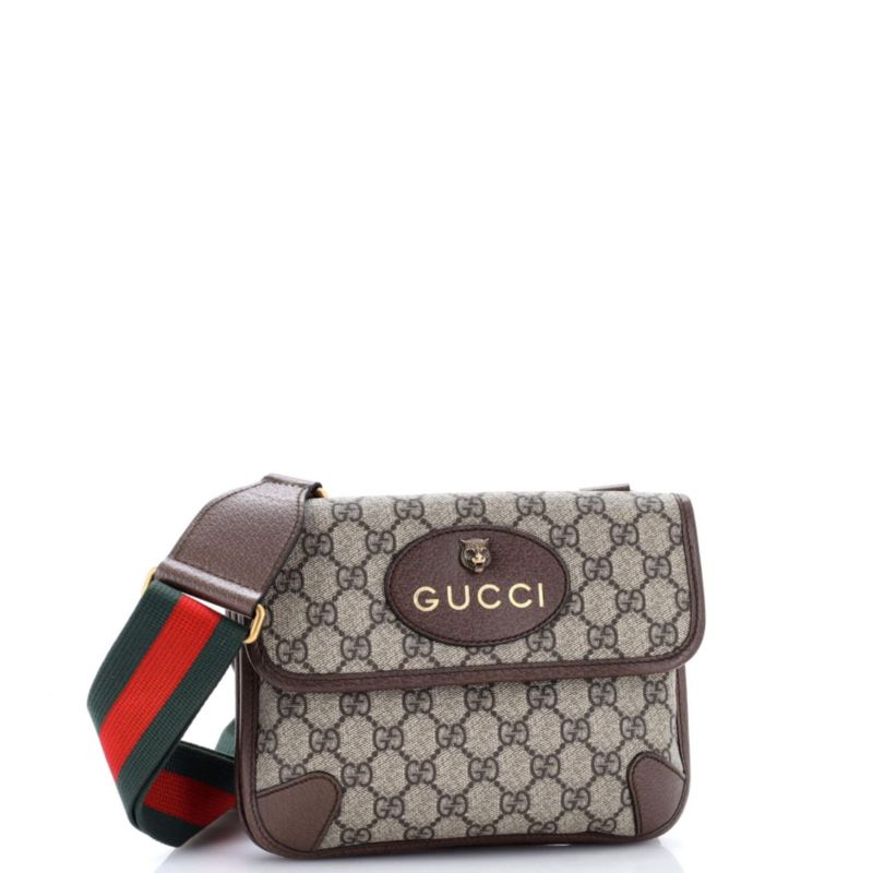 Small Neo Vintage Flap Messenger GG Coated Canvas