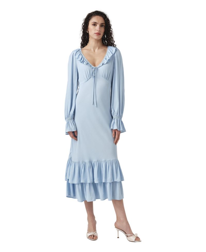 Women's Melina Long-Sleeve V-Neck Midi Dress