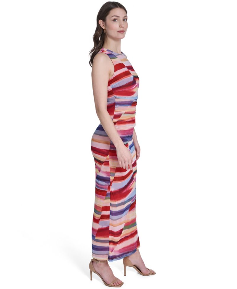 Women's Sleeveless Boat Neck Maxi Dress