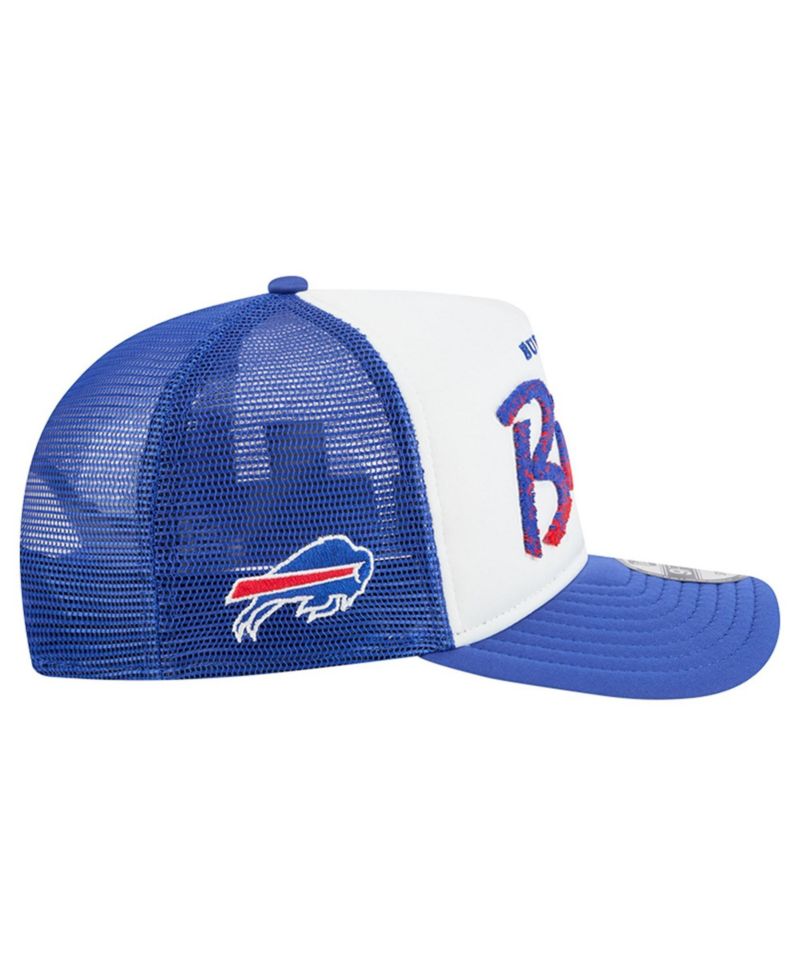 Men's White/Royal Buffalo Bills Foam A-Frame 9FIFTY Snapback Trucker Hat