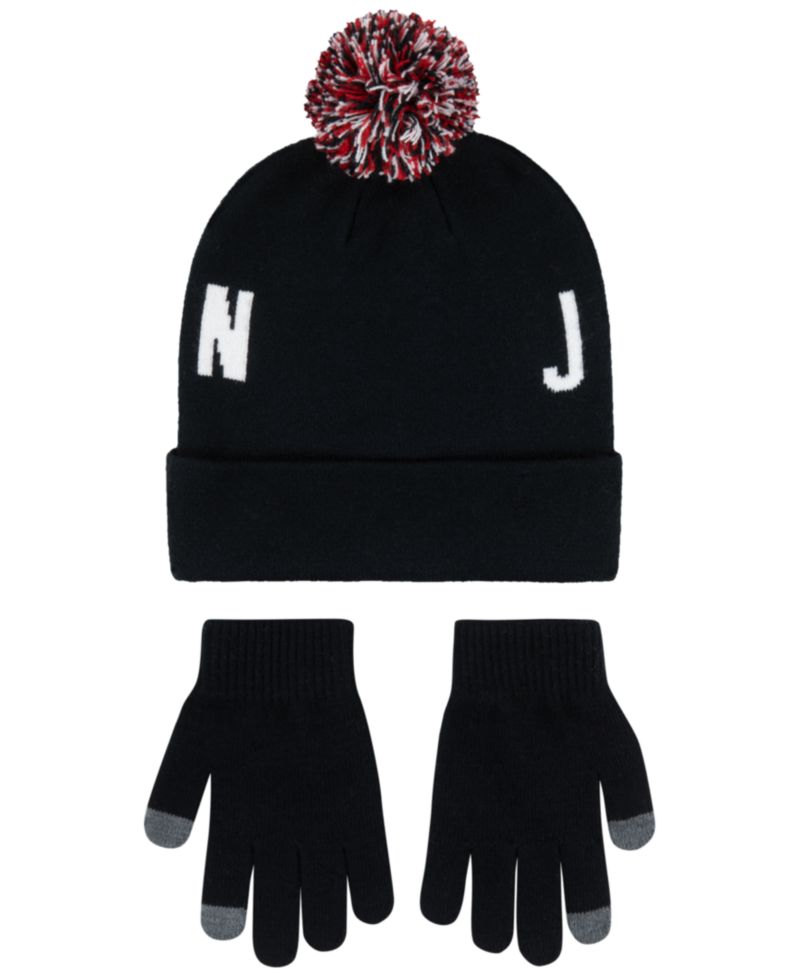 Big Kids 2-Piece Pom Beanie and Gloves Set