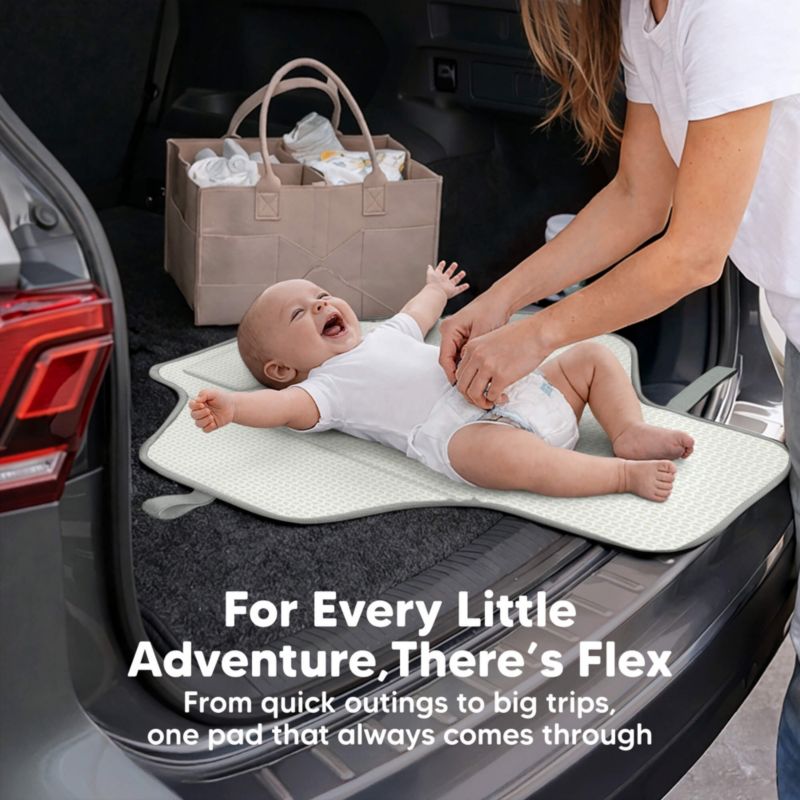 Flex Portable Changing Pad for Baby, Travel, Foldable Large Waterproof Baby Diaper Changing Mat for Diaper Bag