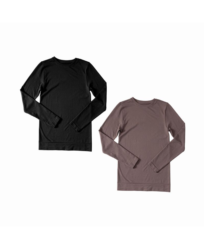 Maternity Ingrid + Isabel Seamless Rib Long Sleeve Crew Tee pack of 2
