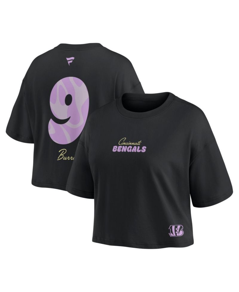 Women's Joe Burrow Black Cincinnati Bengals Fashion Cropped T-Shirt