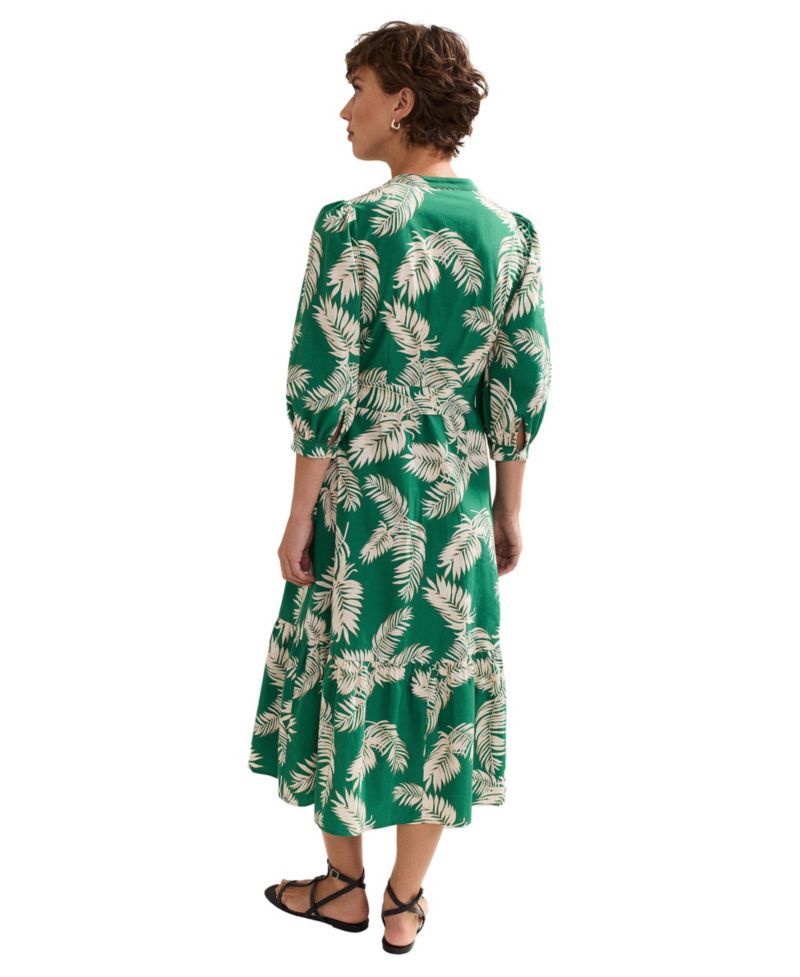 Women's Louisa Mandarin Collar Midi Shirt Dress