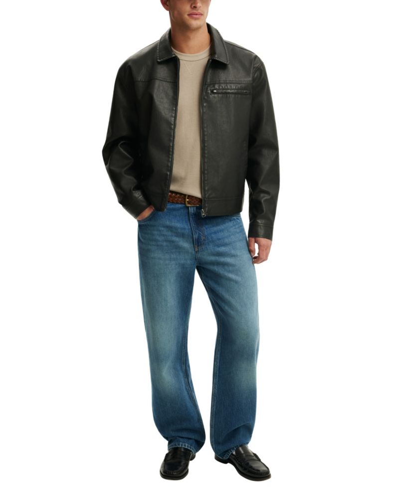 Men's Cropped Waffle-Knit Long-Sleeve T-Shirt