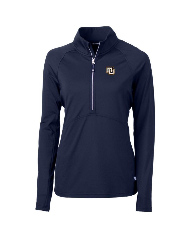 Women's Navy Marquette Golden Eagles Adapt Eco Knit Half-Zip Pullover Jacket