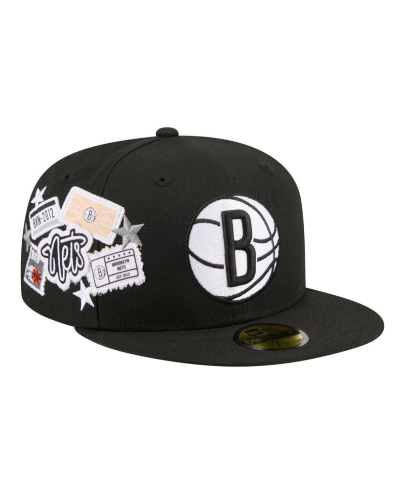 Men's Black Brooklyn Nets Team Collage 59FIFTY Fitted Hat