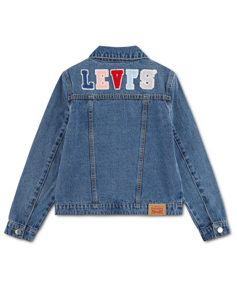 Girls' 7-16 Patched Denim Trucker Jacket