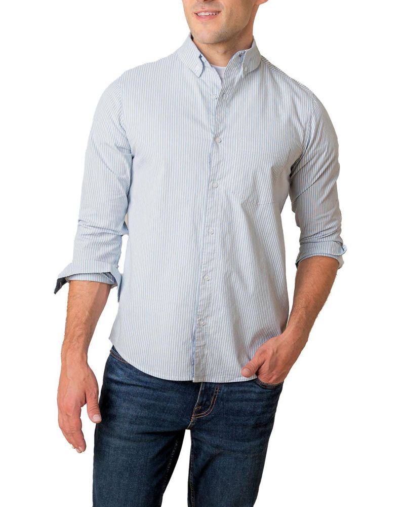 Men's Hope and Henry Organic Long Sleeve Stretch Poplin Button Down Shirt