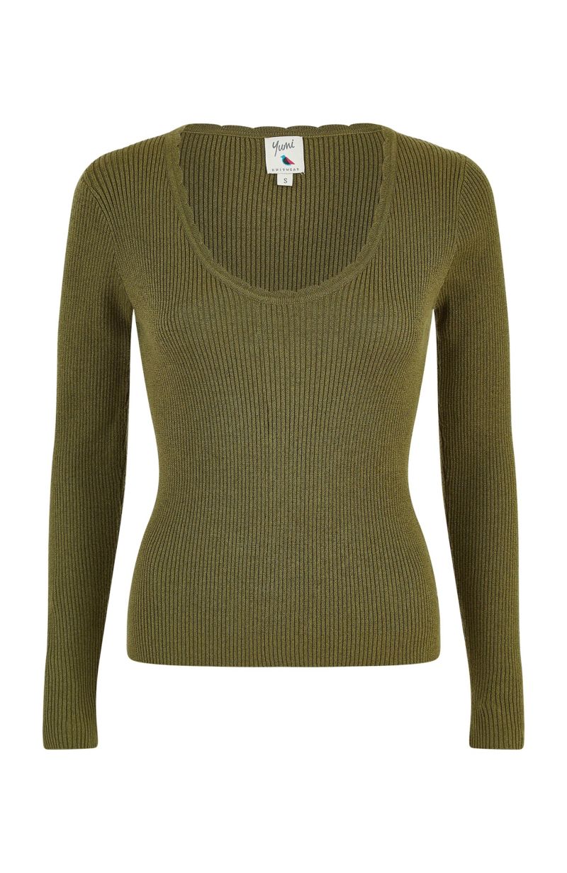 Women's Metallic Knitted Ribbed Top