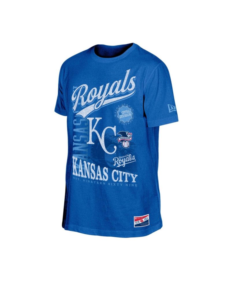 Men's Royal Kansas City Royals Oversized Throwback Distressed T-Shirt