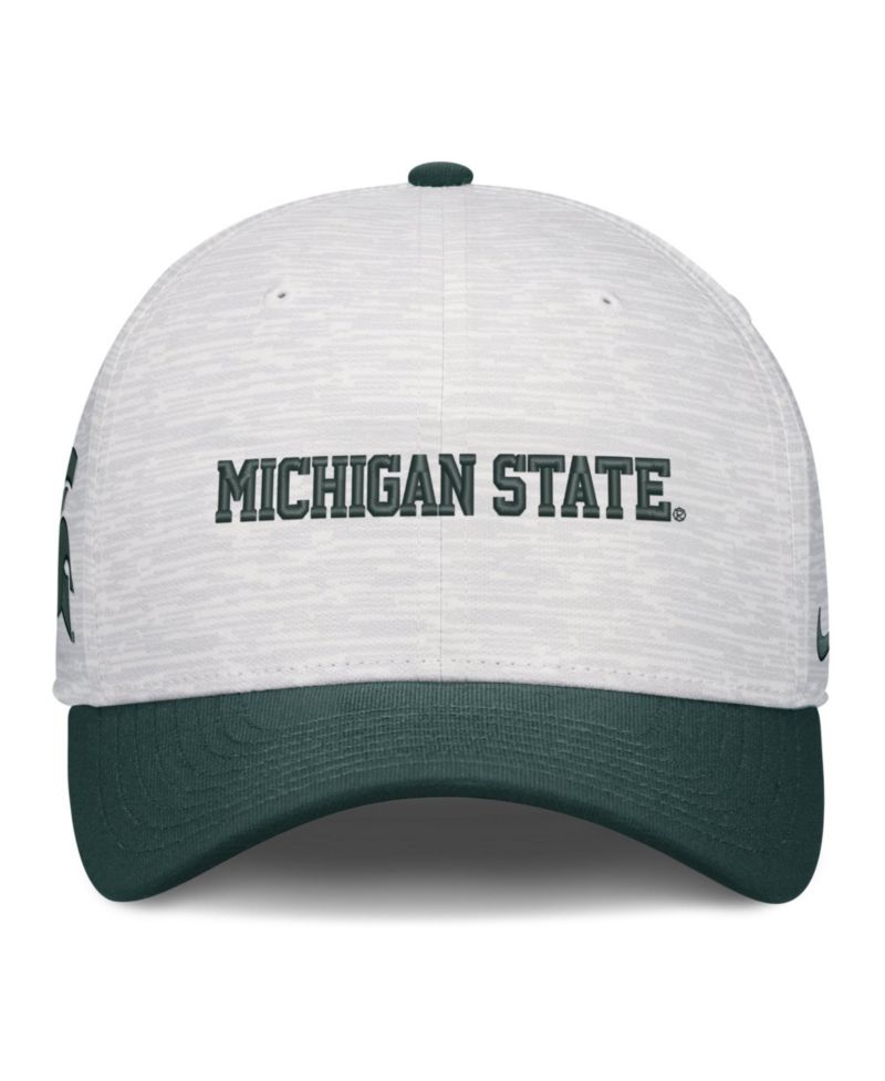 Men's and Women's White/Green Michigan State Spartans Primetime Rise Adjustable Hat