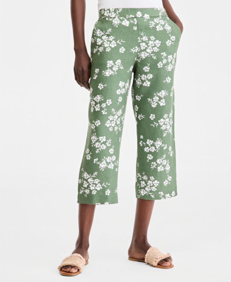 Women's Lined Printed Cropped Pants
