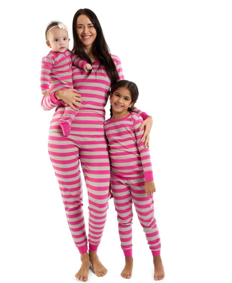 Women's Two Piece Cotton Striped Holiday Pajamas