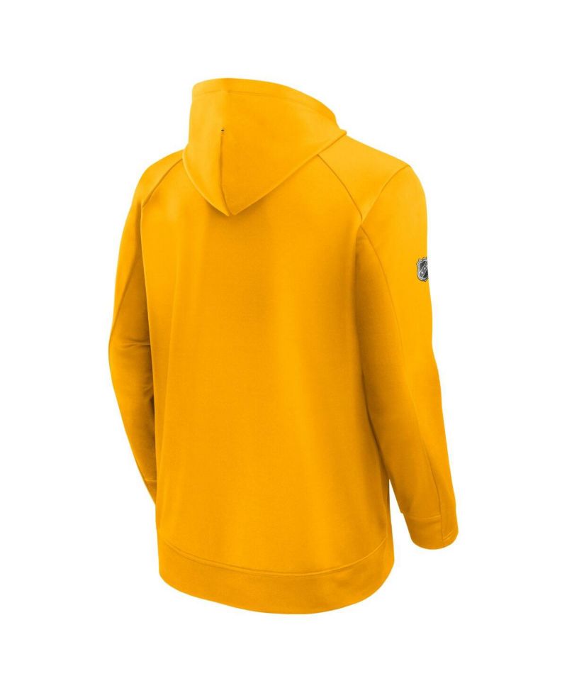 Men's Gold Boston Bruins Authentic Pro Rink Fleece Pullover Hoodie