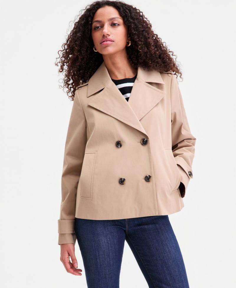 Women's Short Double-Breasted Trench Coat