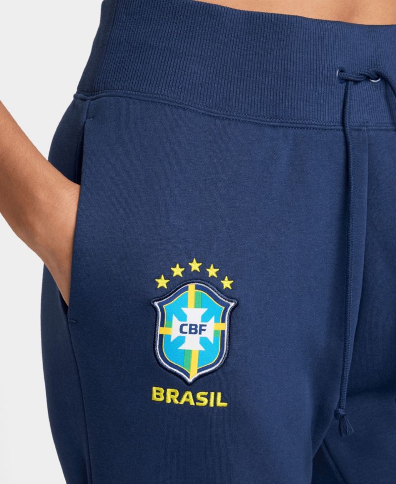 Women's Blue Brazil National Team Phoenix Fleece High-Waisted Pants