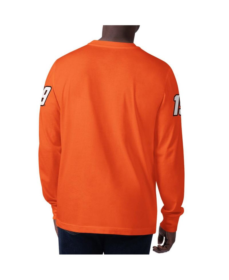 Men's Orange Martin Truex Jr Clutch Hit Graphic Long Sleeve T-shirt