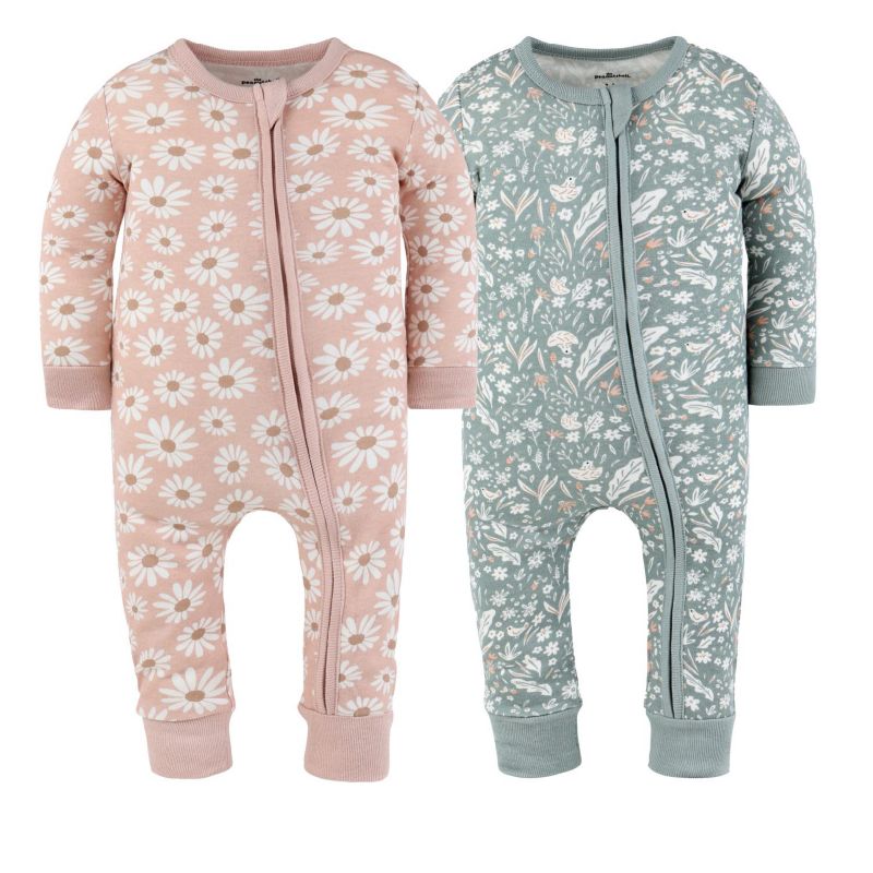 Baby Girls Boho Meadow Cotton 2 Pack Footless Pajamas