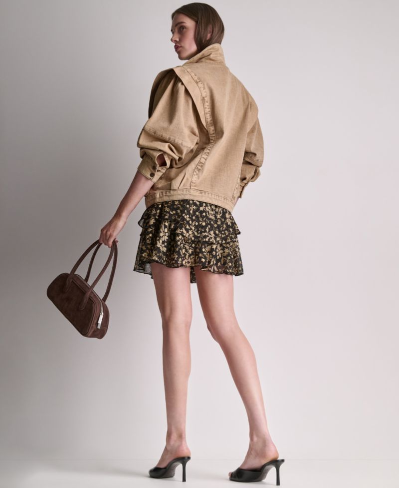 Women's Acid Wash Collared Oversize Jacket