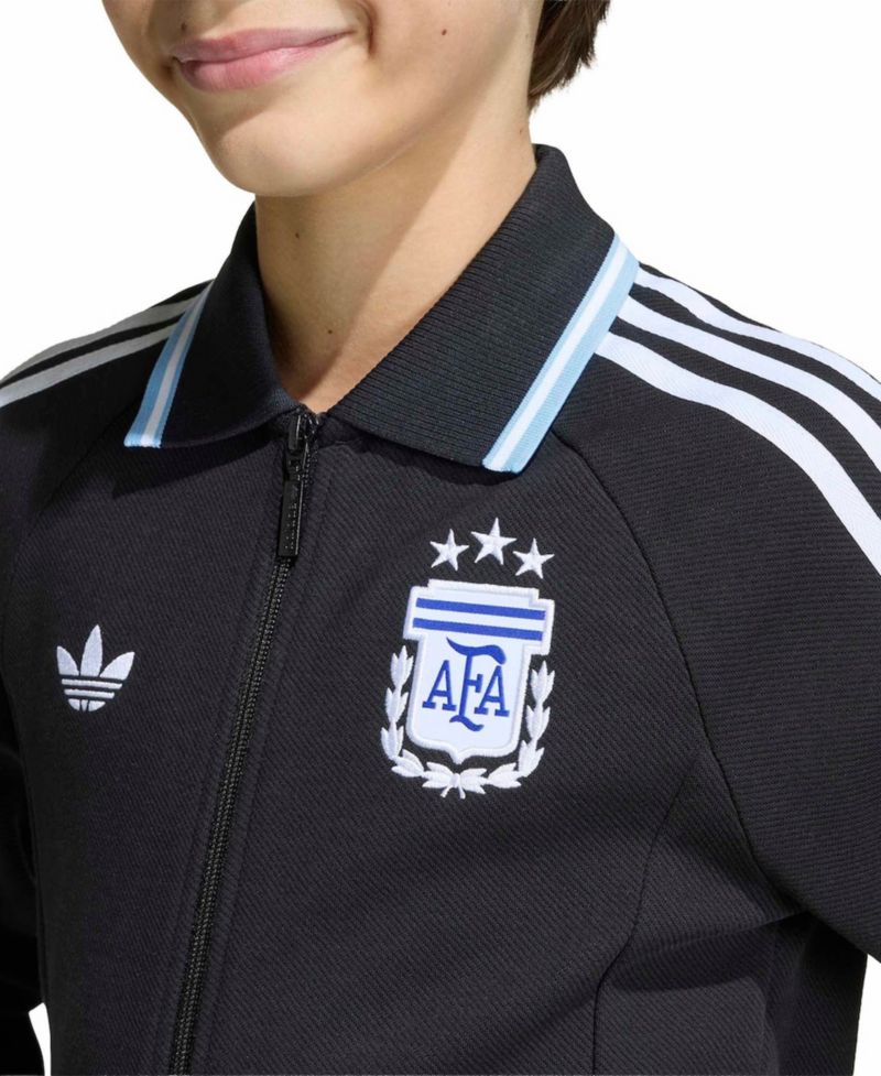 Big Boys and Girls Black Argentina National Team Away Full-Zip Anthem Jacket