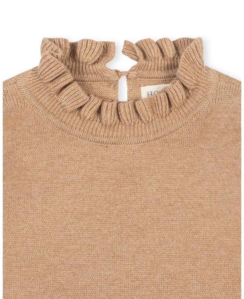 Big Girls (6-12) Organic Mock Neck Ruffle Edge Sweater Dress