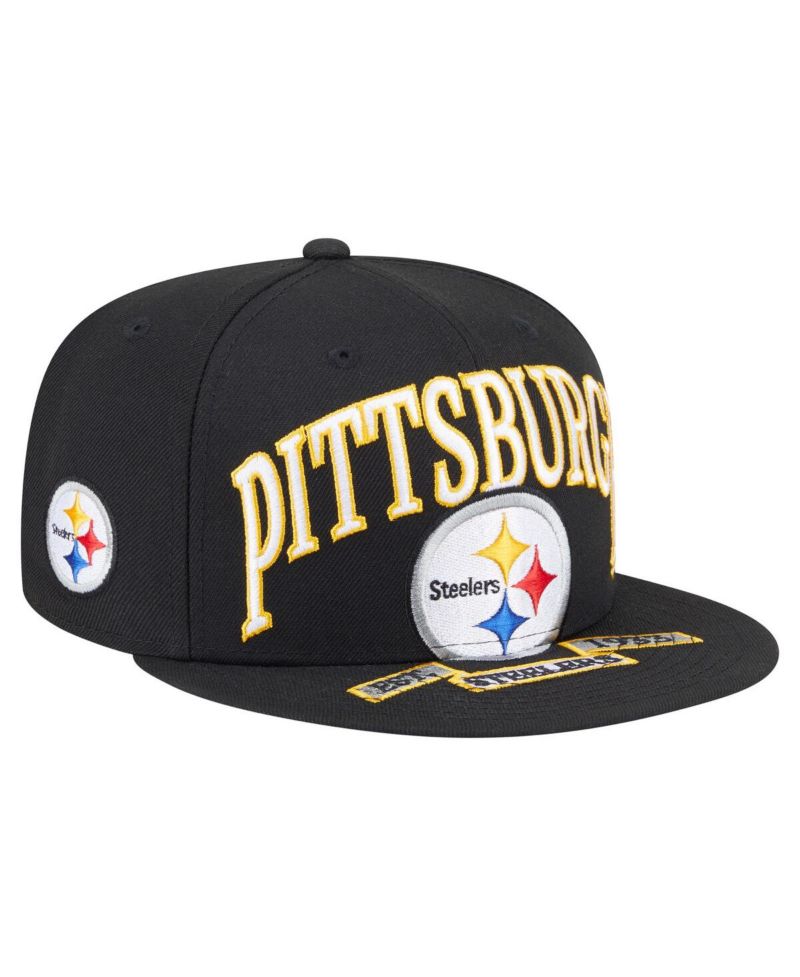 Men's Black Pittsburgh Steelers Oversized 59FIFTY Fitted Hat