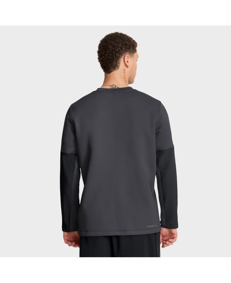 Men's Anthracite Alabama Crimson Tide 2025 Sideline Coach Performance Long Sleeve T-Shirt