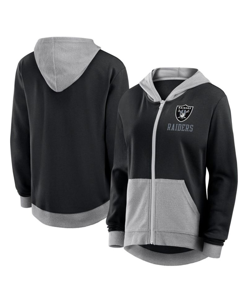 Women's Black Las Vegas Raiders Hit It Full-Zip Hoodie