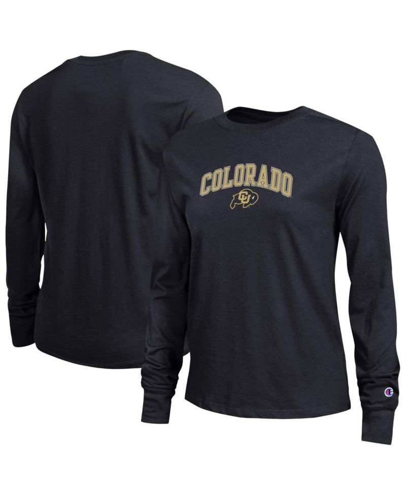 Women's Black Colorado Buffaloes Arch Over Logo Long Sleeve T-Shirt