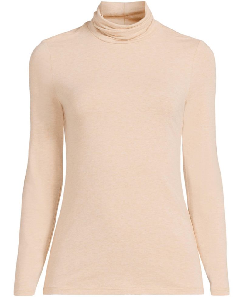 Plus Size Lightweight Jersey Long Sleeve Turtleneck