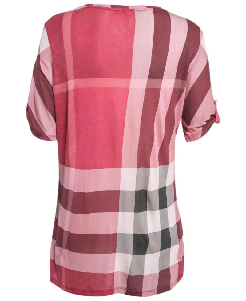 Women's Brit Pink Plaid Modal Jersey Top